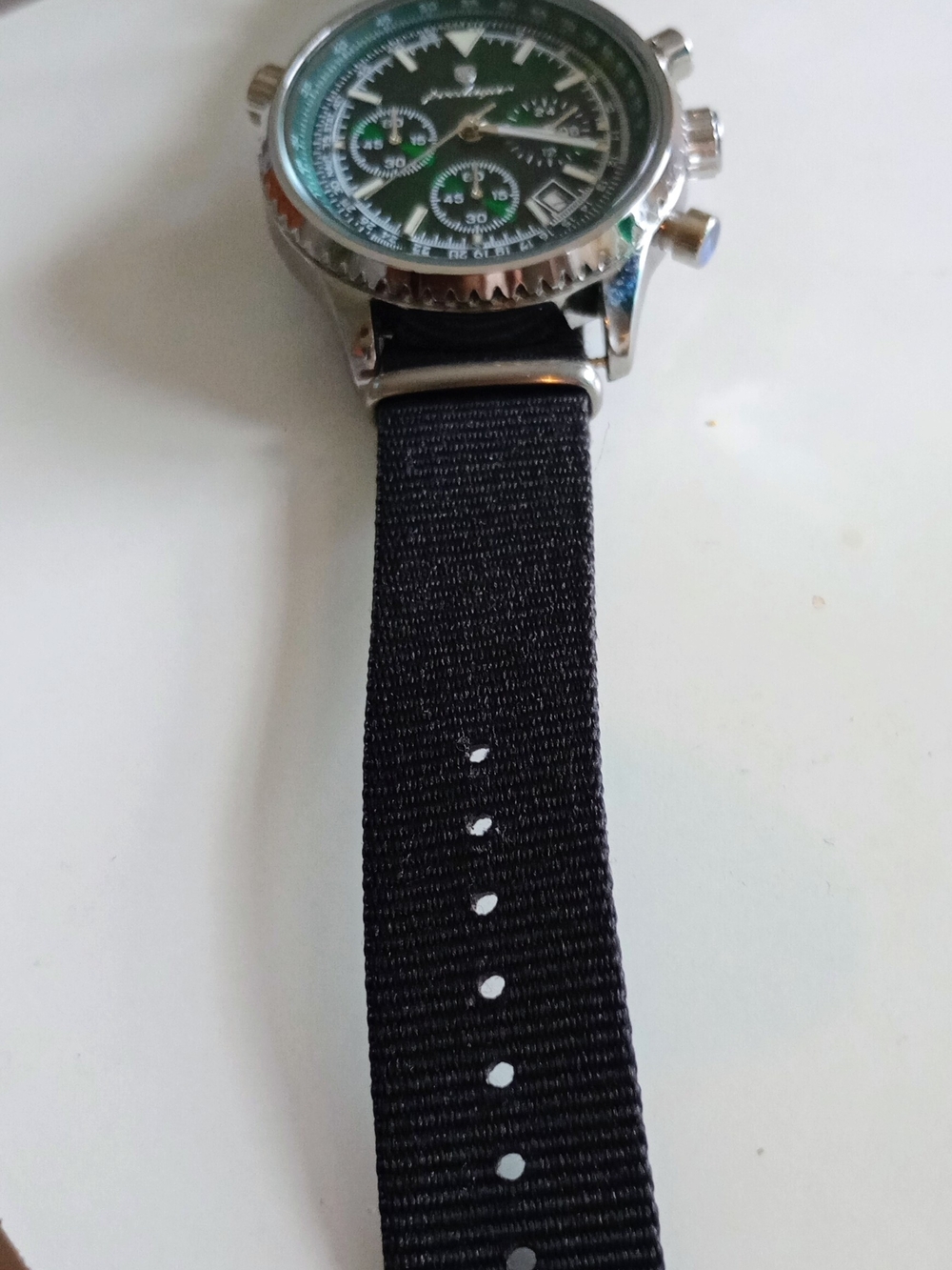 Poedager Men's Green Chronograph Watch Pre-owned - Picture 9 of 10
